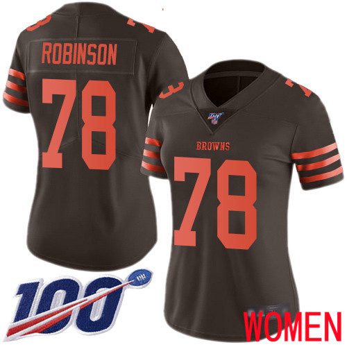 Cleveland Browns Greg Robinson Women Brown Limited Jersey 78 NFL Football 100th Season Rush Vapor Untouchable